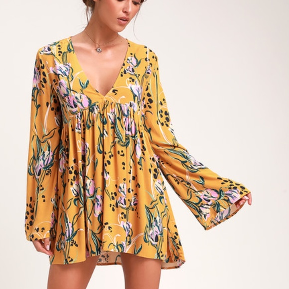 Free People Bella Yellow Floral Tunic - Picture 2 of 4